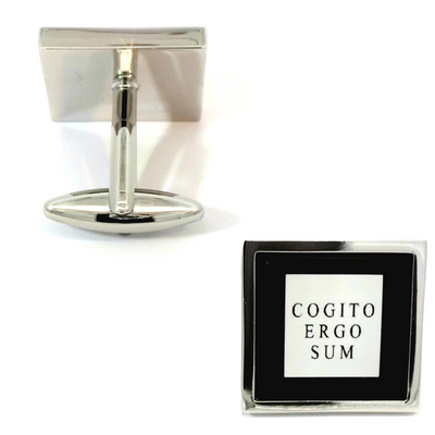 Latin Slogan: Cogito Ergo Sum Cufflinks ("I think therefore I am")