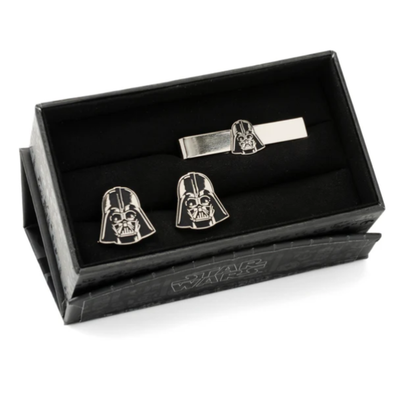 Darth Vader Matte Black Cufflinks and Tie Bar Gift Set