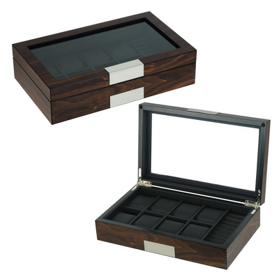 8 Slots Walnut Wooden Watch/Cufflink Box