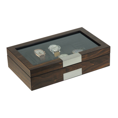 8 Slots Walnut Wooden Watch/Cufflink Box