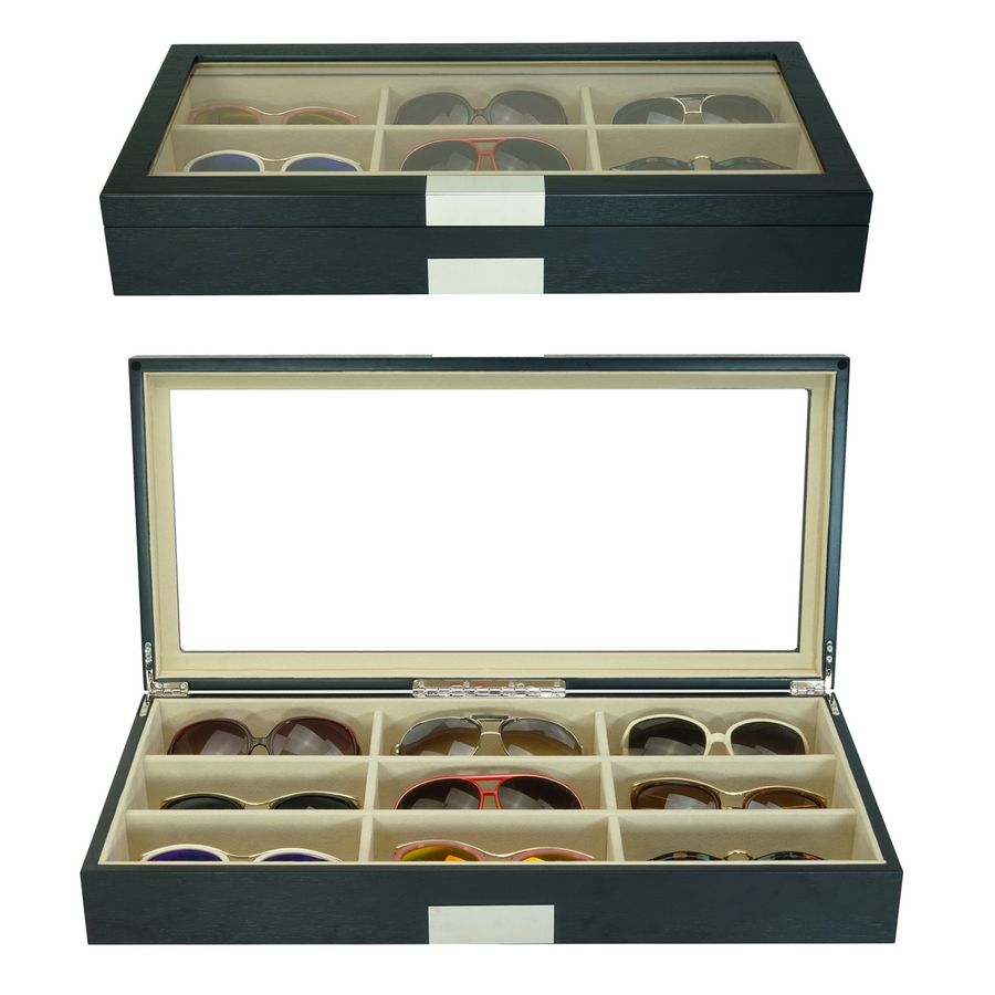 9 Pairs Wooden Sunglass Box