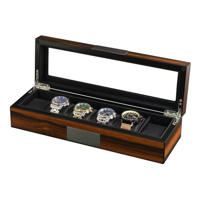 6 Slots Watch Box in Wooden Ebony