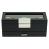 5 Slot Leather Watch Box in Black with Drawers