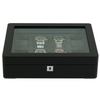 8 Slot Black Wooden Watch Box with Charcoal Interior