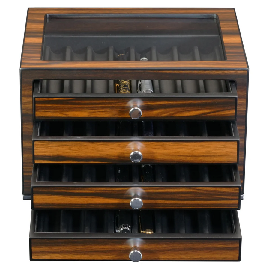 32 Slots Ebony Wooden Pen Box