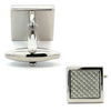 Square Silver Carbon Fibre Cufflinks