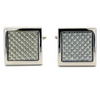 Square Silver Carbon Fibre Cufflinks