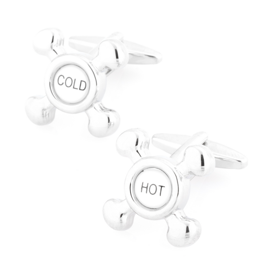 Hot & Cold Tap Cufflinks Black & White