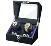 Waratah Black Carbon Fibre Watch Winder Box for 2 Watches