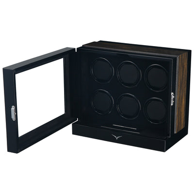 Sydney Watch Winder Box for 6 Watches in Black