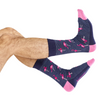 Mens Navy Flamingo Bamboo Sock