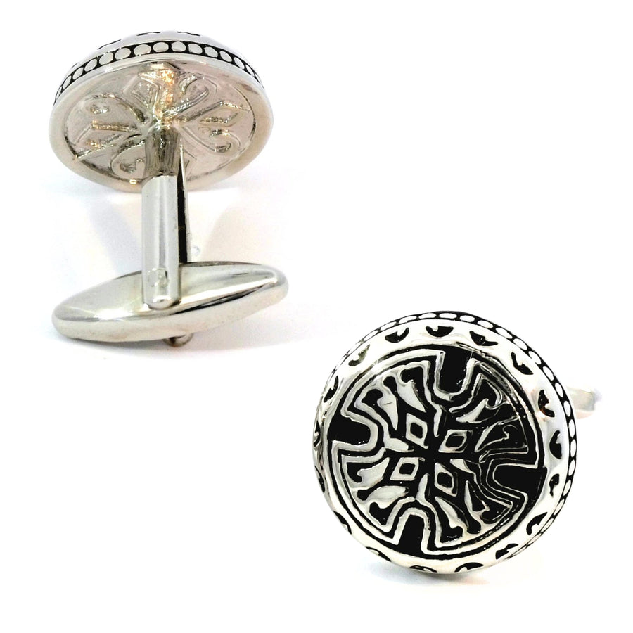 Glenarvon Cufflinks: Round Gothic style