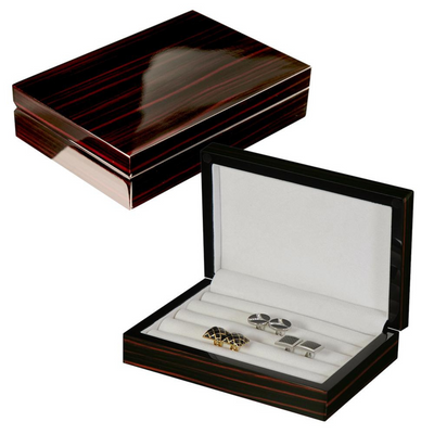 16 Pairs Storage Box for Cufflinks Ebony