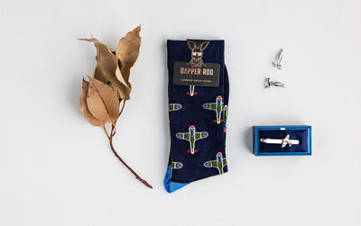 Spitfire Gift Set, Socks Gift Set, Gift Sets, Socks, Cufflinks, Tie Bars, Location: SK2023+CL6830+TC3570, GS1004, Clinks Australia