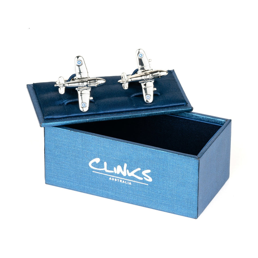 Silver Fighter Jet Plane Cufflinks