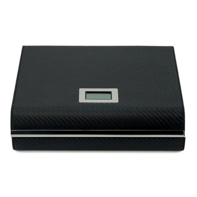 20 CT Black Cigar Humidor Carbon Fiber Case for Cigars