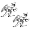 Sterling Silver Wallabies Rugby Cufflinks