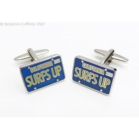 Surfs Up Licence Plate Cufflinks